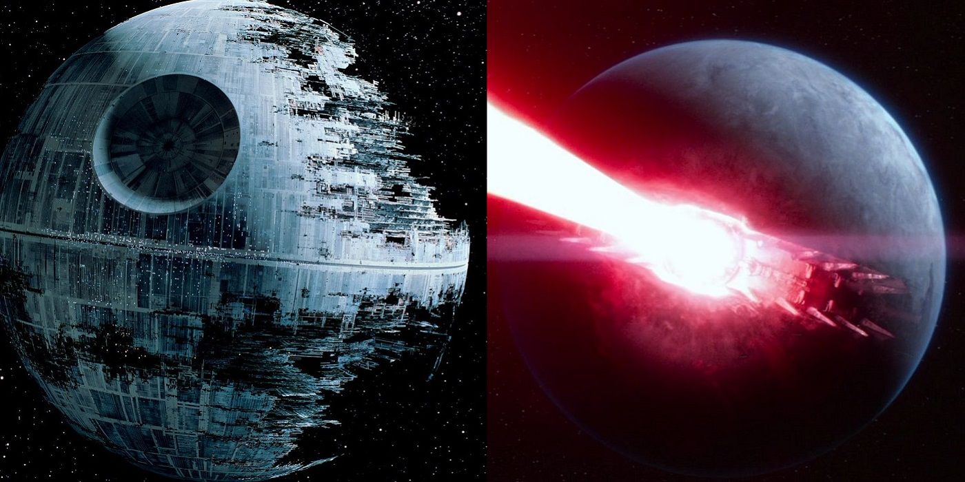 The Death Star and Starkiller Base in Star Wars