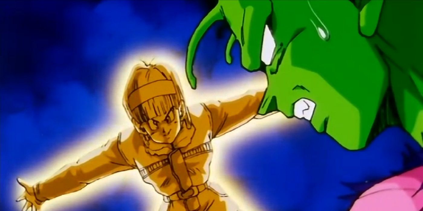 Dragon Ball Z ,Captain Ginyu in Bulma's body attacks Piccolo