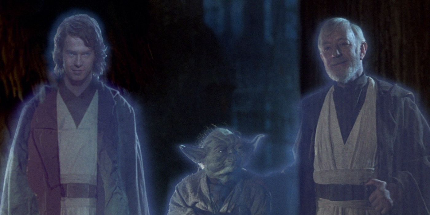 Force Ghosts of Young Anakin, Yoda, and Obi-Wan Kenobi Star Wars Return of the Jedi