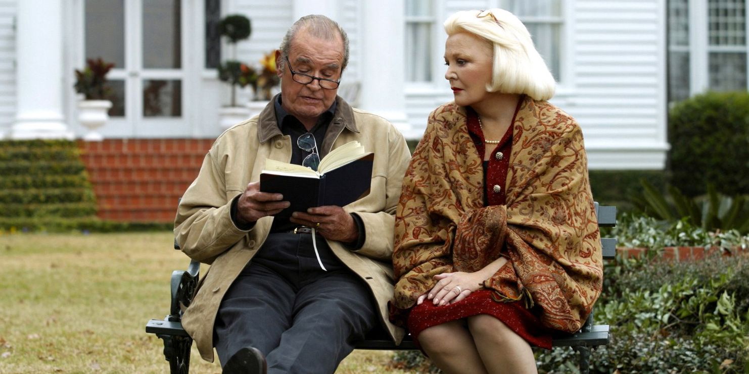 James Garner reads a book to Gena Rowlands in The Notebook.