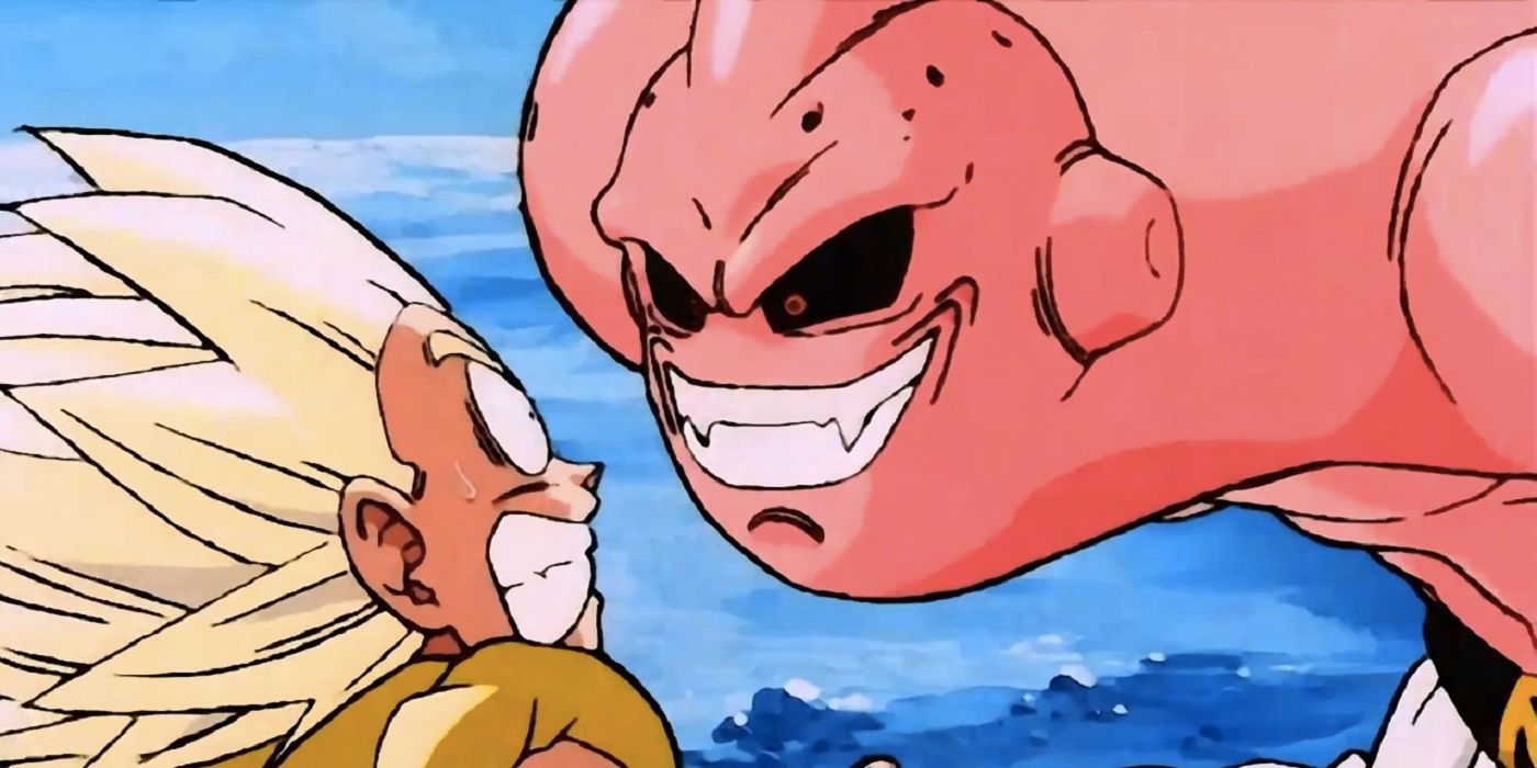 Gotenks fights Super Buu in the Hyperbolic Time Chamber during Dragon Ball Z