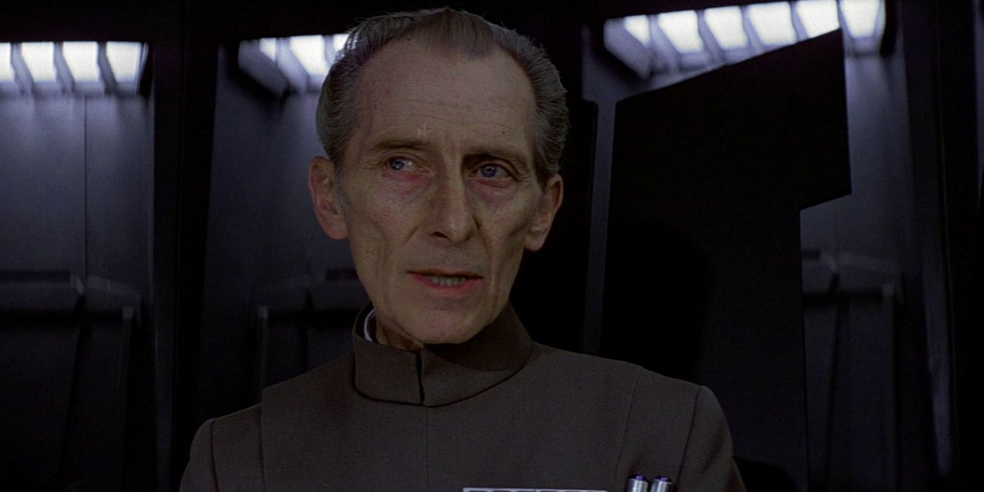 Grand Moff Tarkin on the Death Star in Star Wars