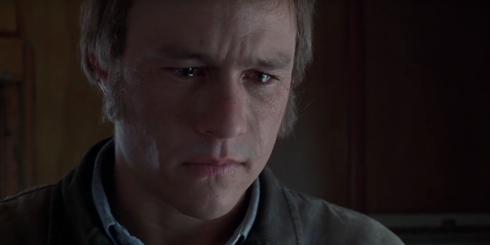 Heath Ledger crying at Brokeback Mountain