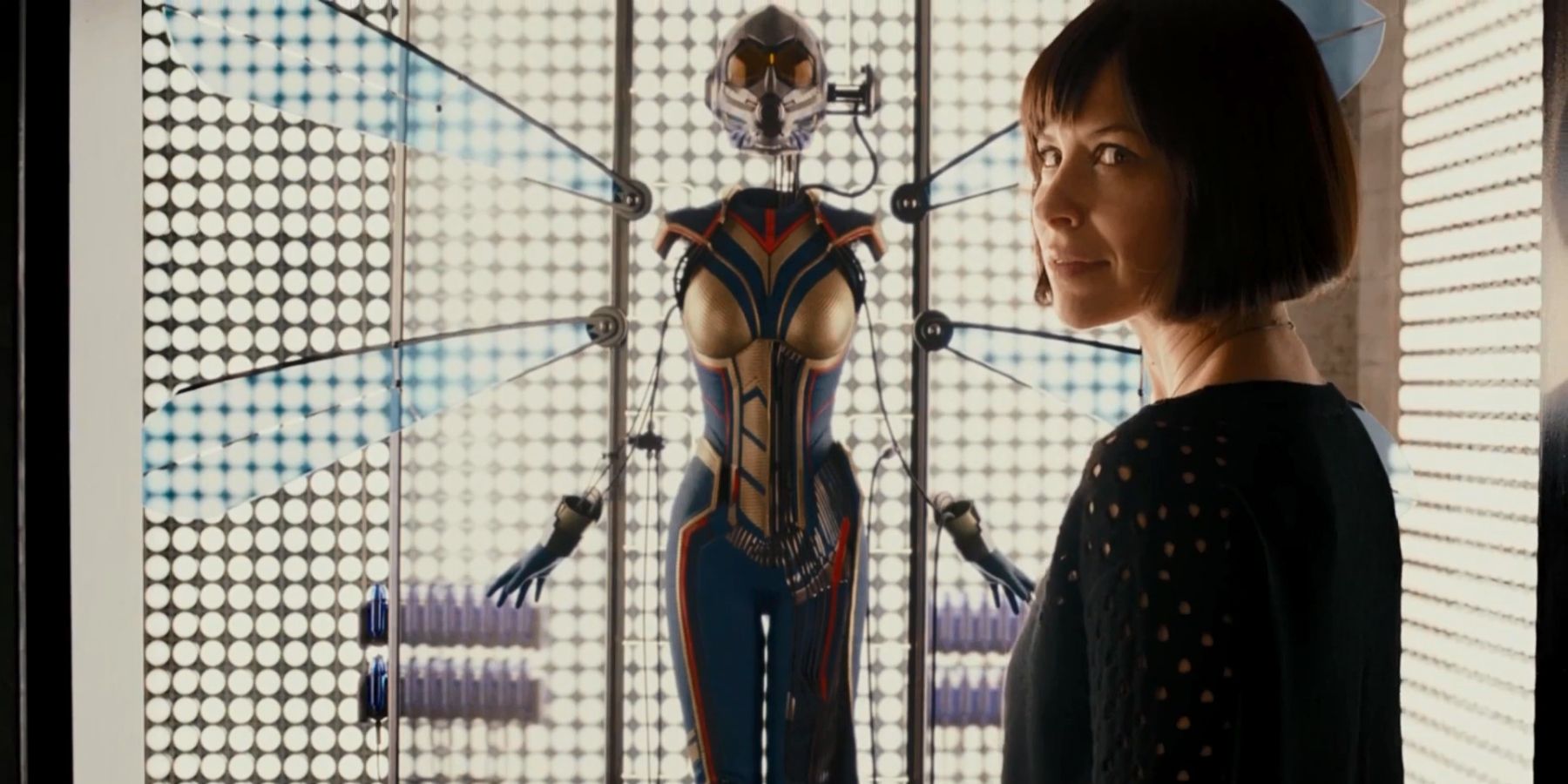 Hope gets to see the Wasp suit for the first time in Ant-Man