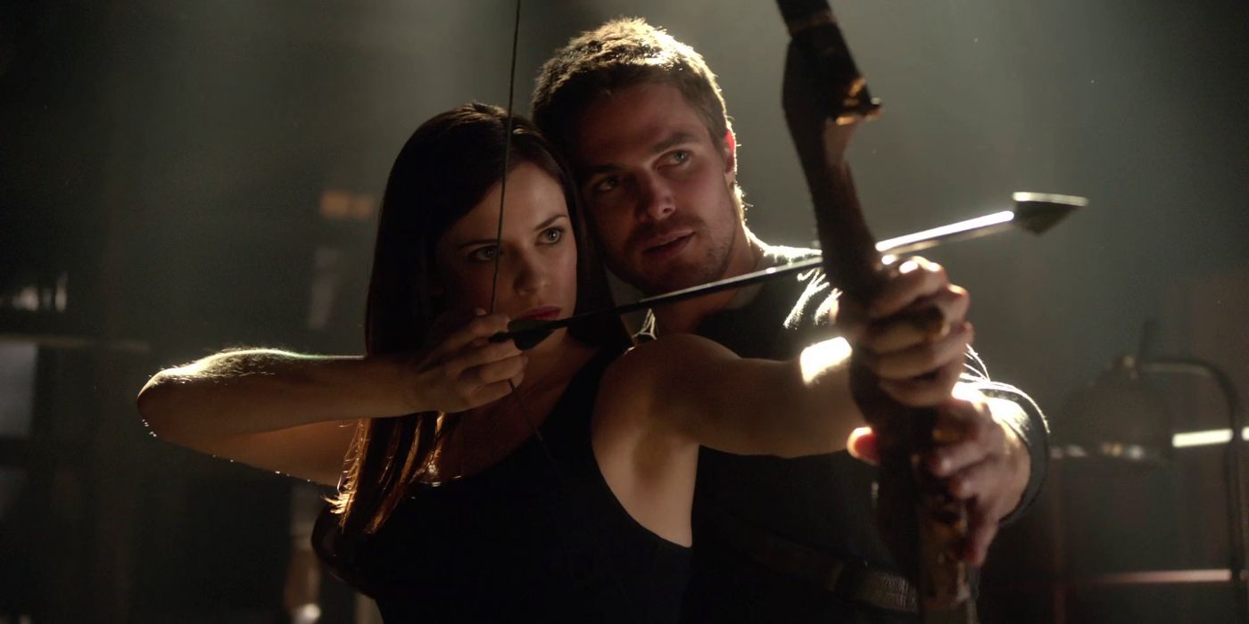 Huntress and Oliver on Arrow