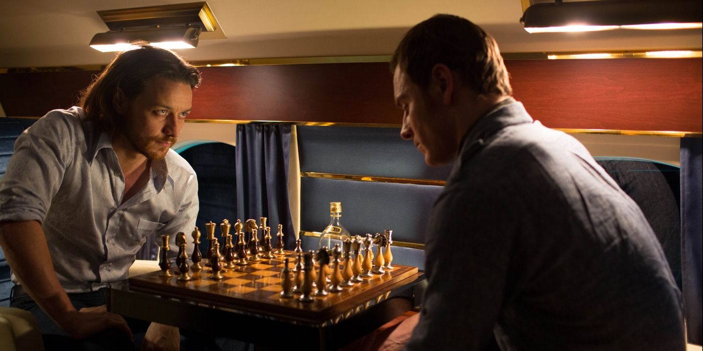 James Macavoy and Michael Fassbender Playing Chess in X-Men: Days of Future Past