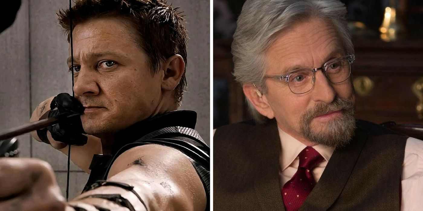 Jeremy Renner as Hawkey and Michael Dogulas as Hank Pym
