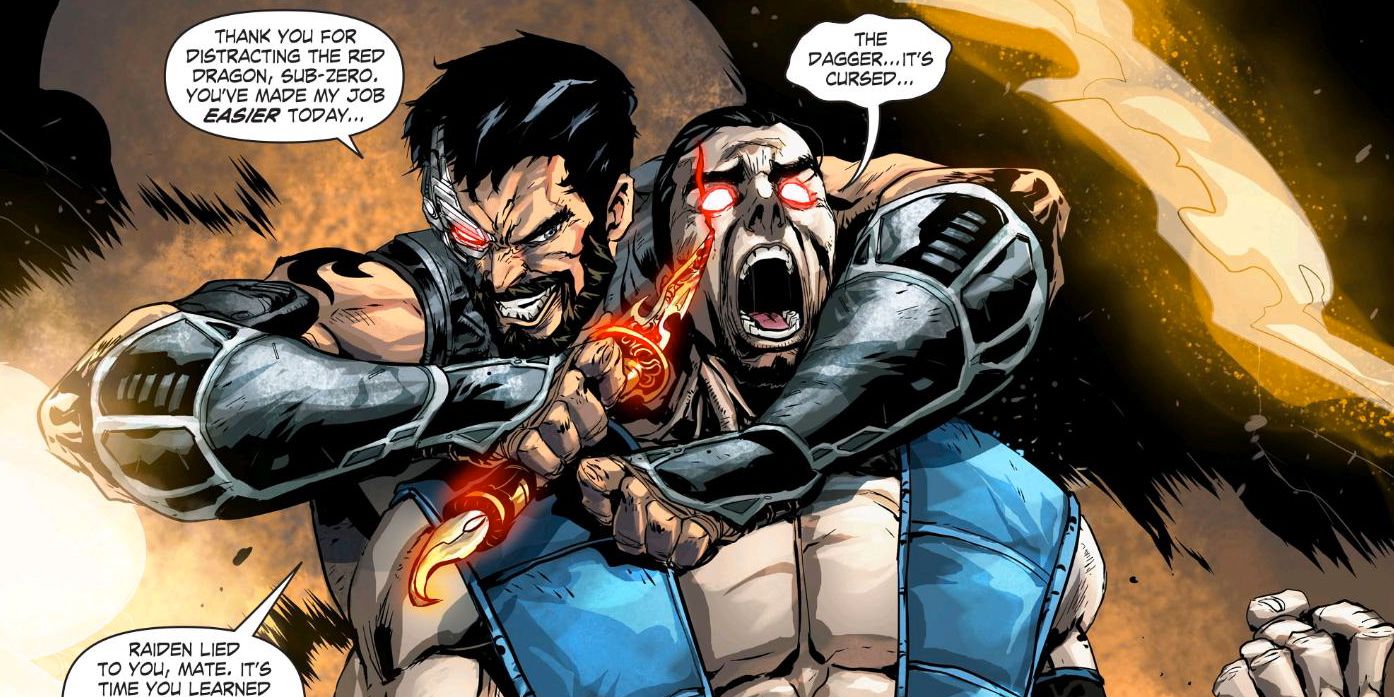 Kano gives Sub-Zero scar in Mortal Kombat