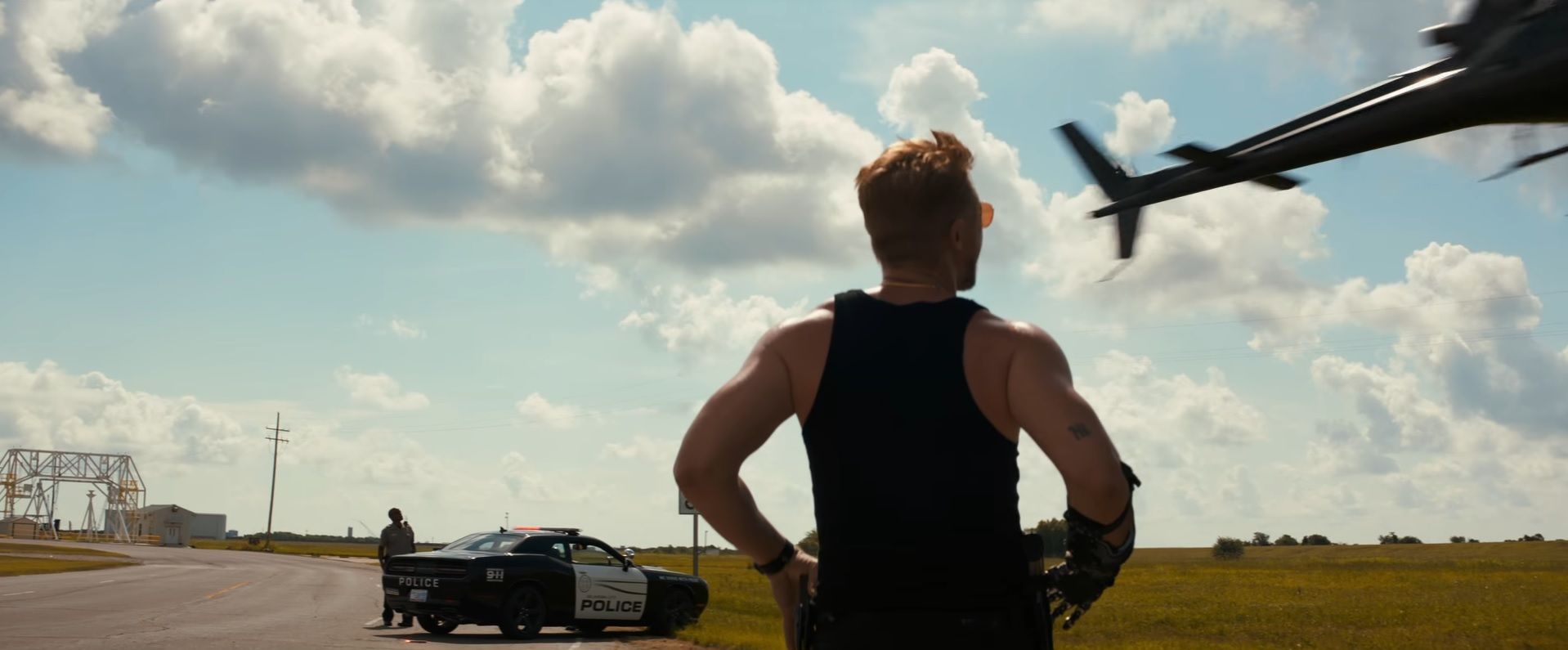 Logan Trailer - Pierce watching helicopter