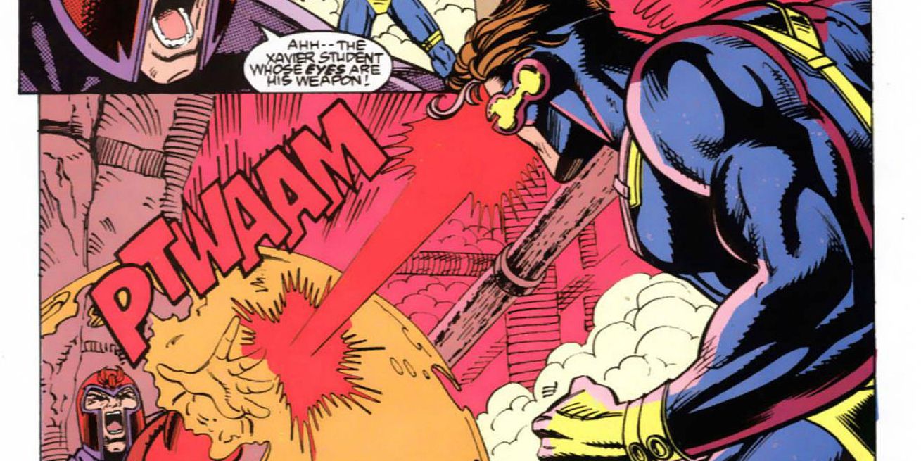 Magneto Blocks Cyclops' Eye Beam