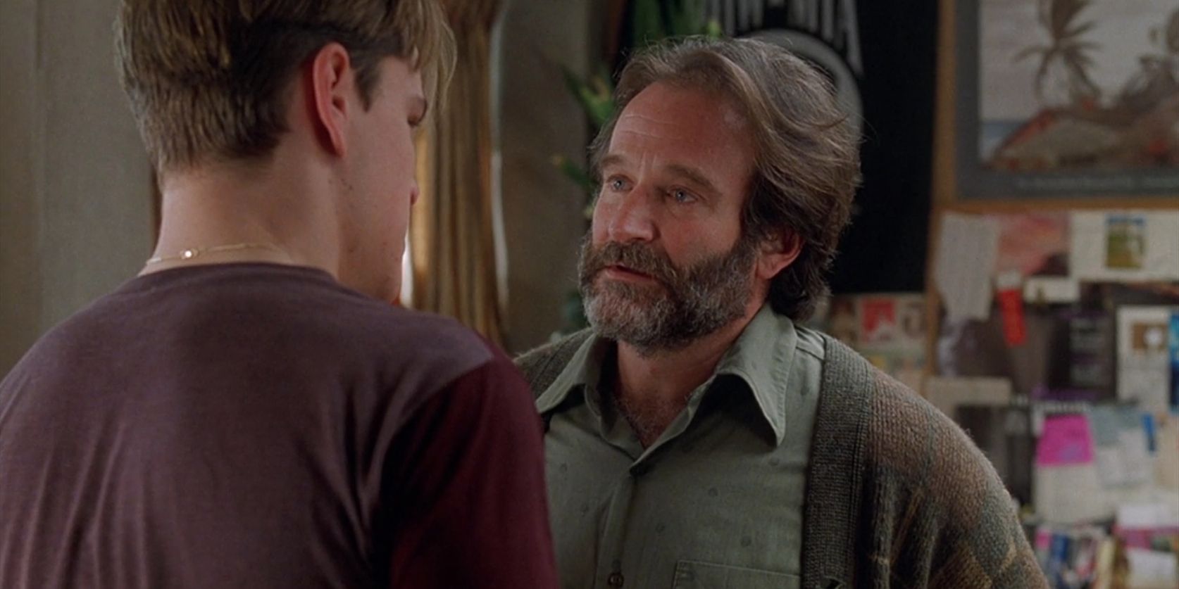 Matt Damon and Robin Williams in Good Will Hunting.