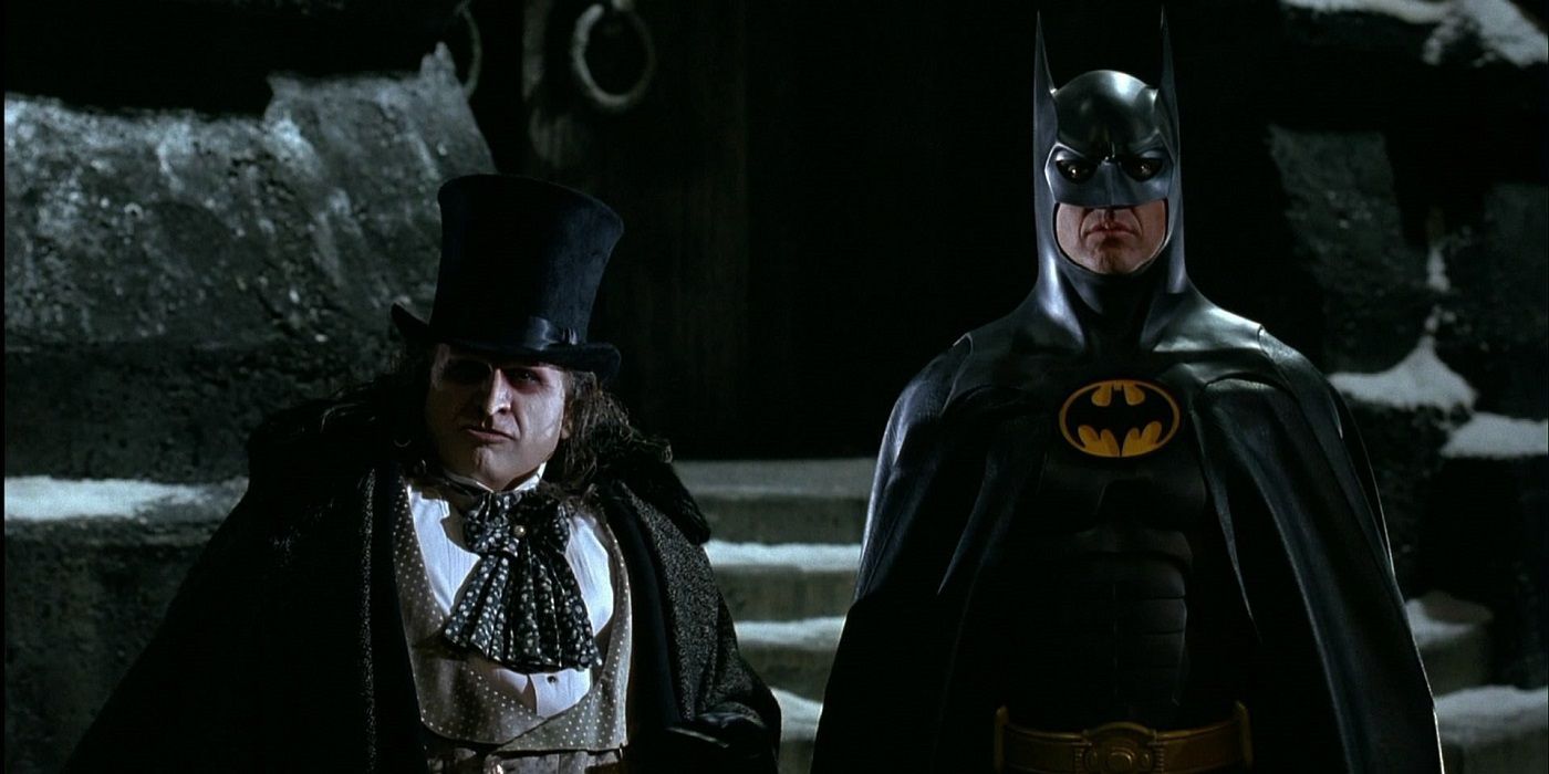 Michael Keaton and Danny Devito in Batman Returns