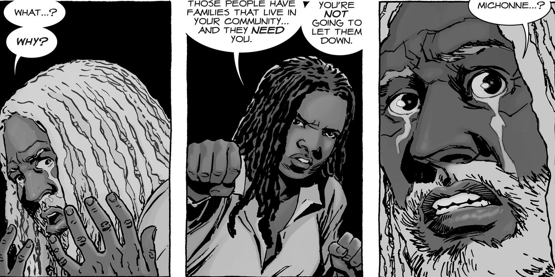 Michonne and Ezekiel from The Walking Dead comics