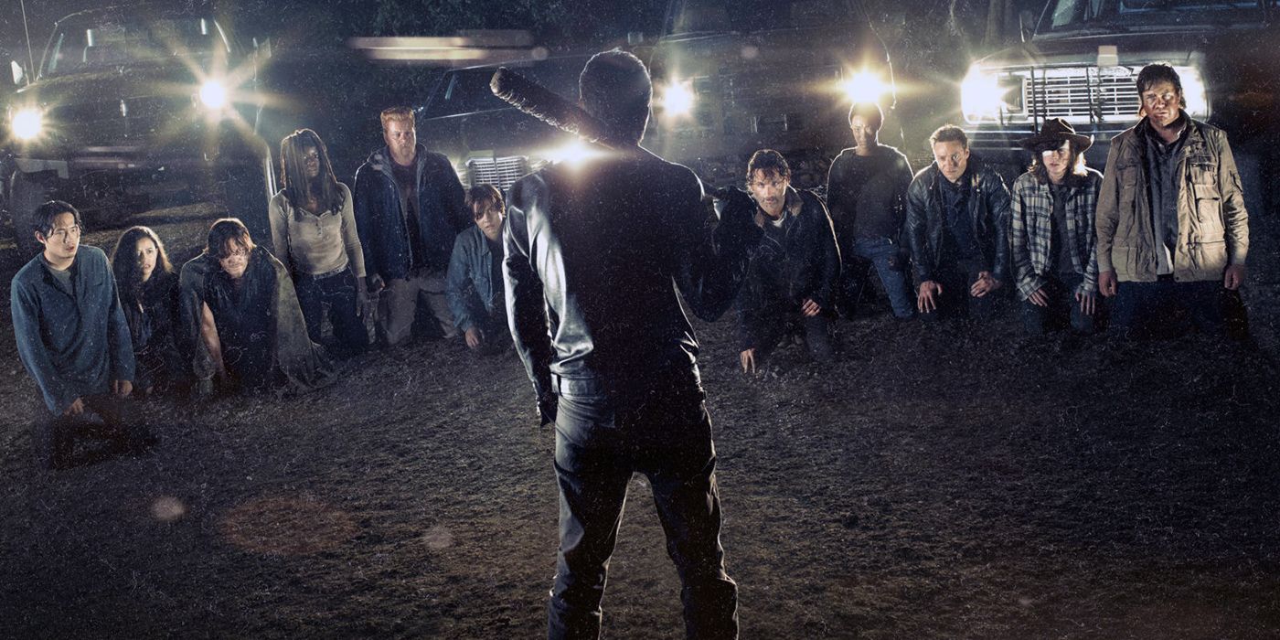 Negan and the cast of The Walking Dead