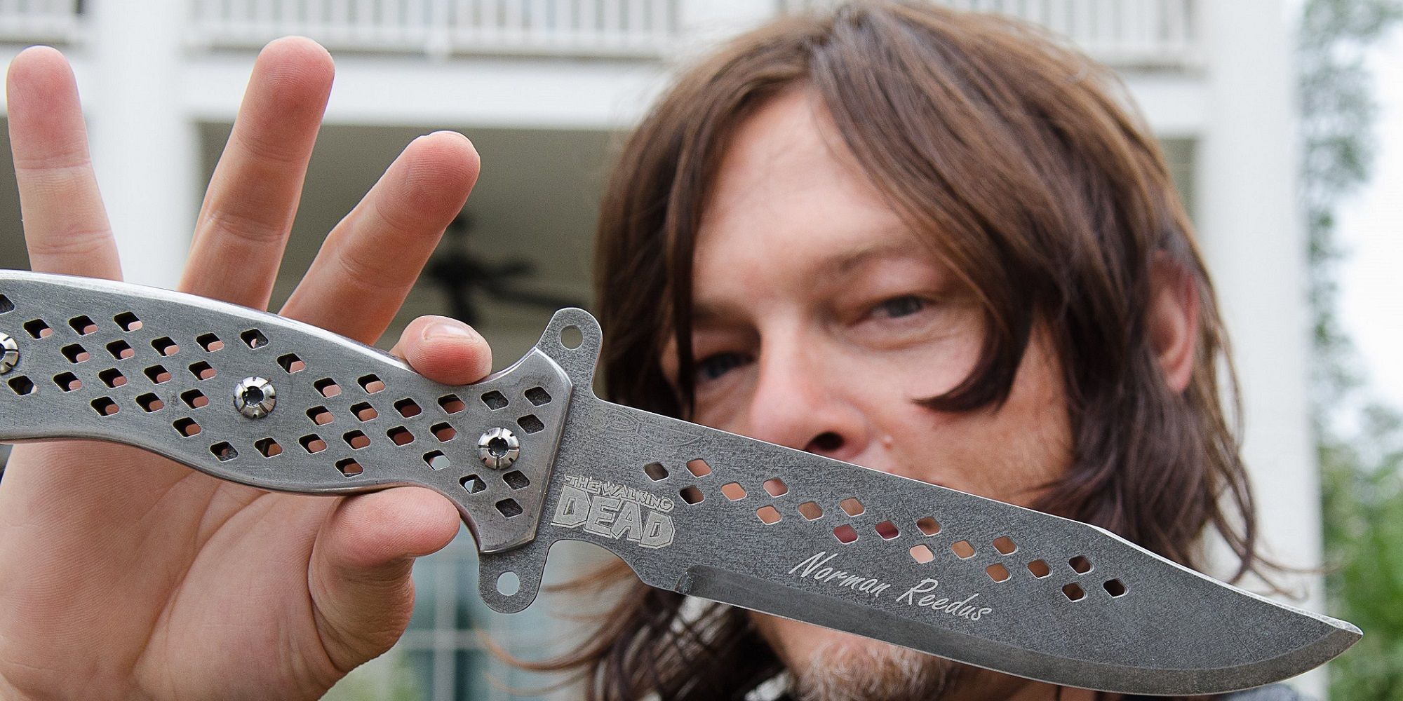 Norman Reedus' knife on set of The Walking Dead