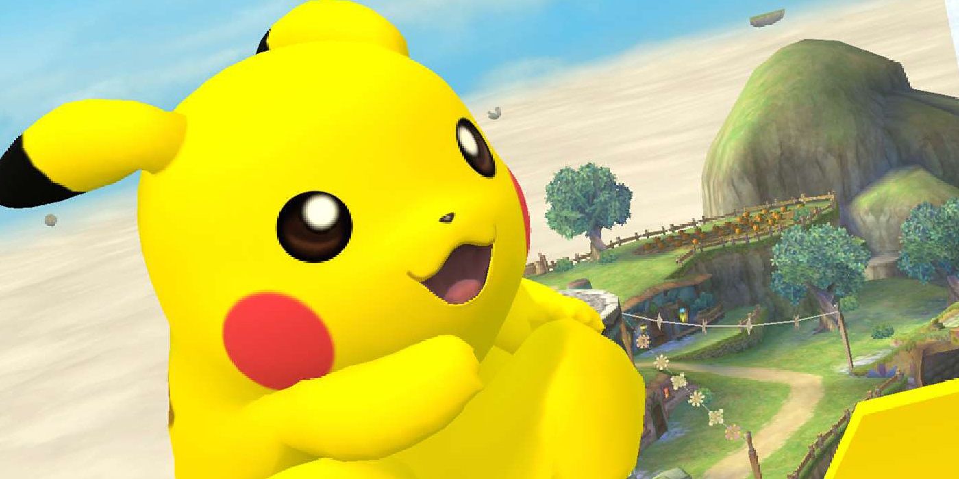 Pikachu smiles in Smash Bros