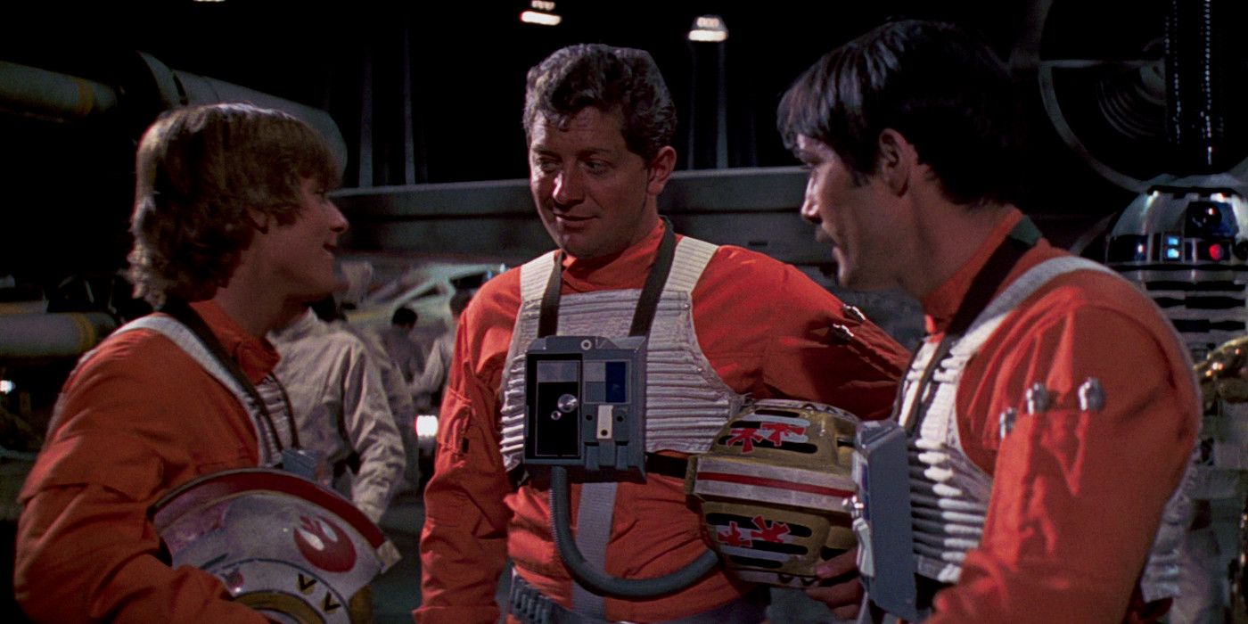 Star Wars Rebel pilots Luke Skywalker, Garvin Dreis, and Biggs Darklighter in A New Hope