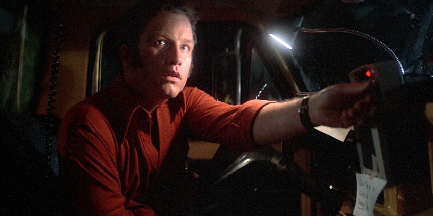 Richard Dreyfuss in his truck in Close Encounters of the Third Kind