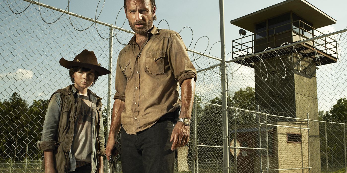 Rick Grimes e Carl em The Walking Dead