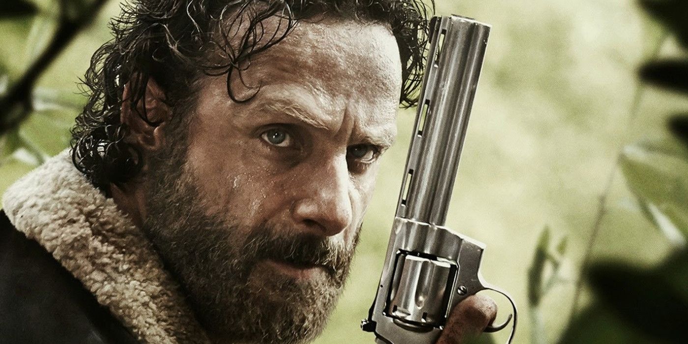 Rick Grimes looking serious on the Walking Dead