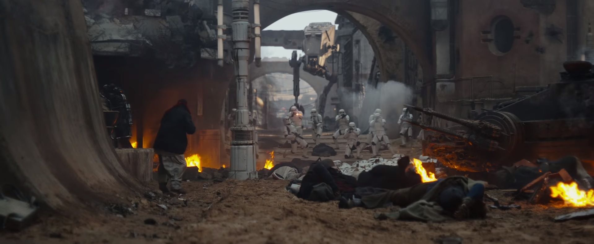 Rogue One A Star Wars Story Trailer 3 - AT-ST with Stormtroopers