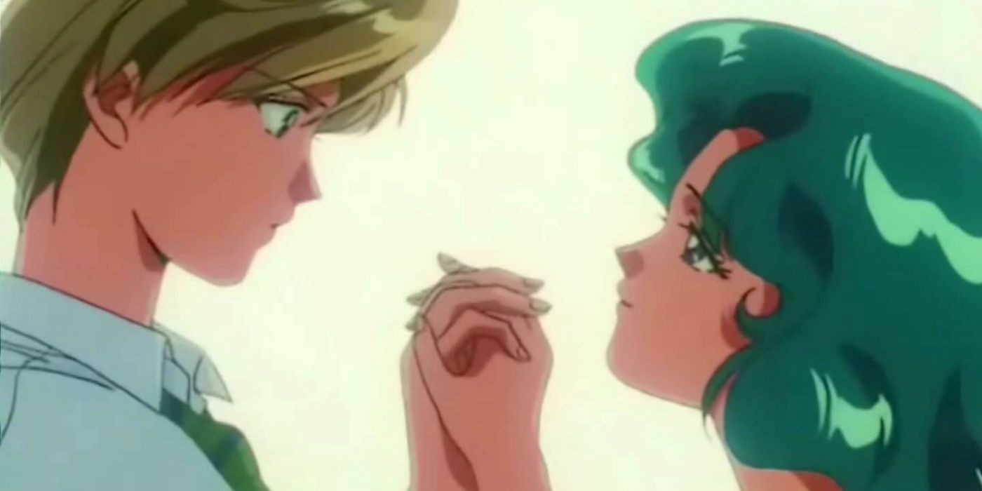 Neptune and Uranus looking at each other in Sailor Moon 