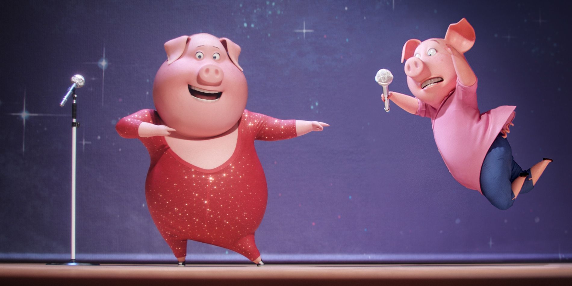 Sing Movie 2016 Pigs on stage