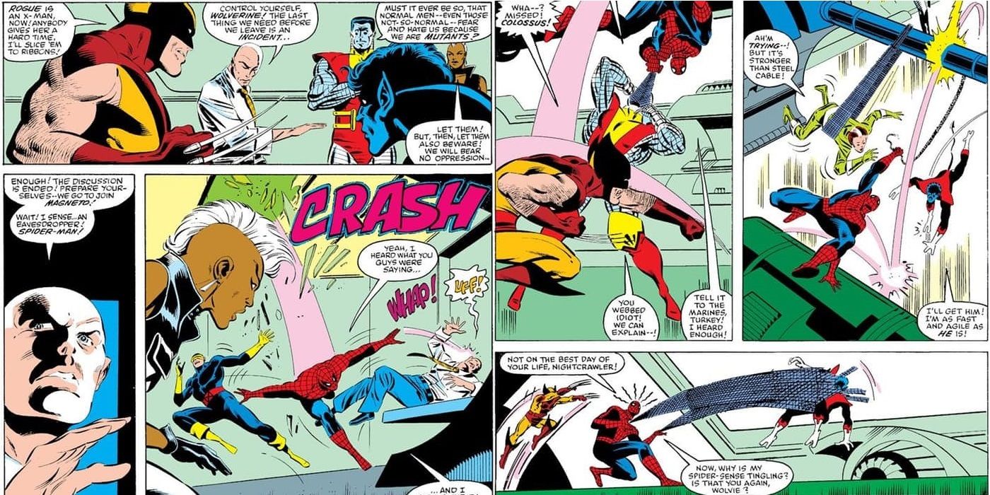 Spider-Man attacks the X-Men in the Secret Wars