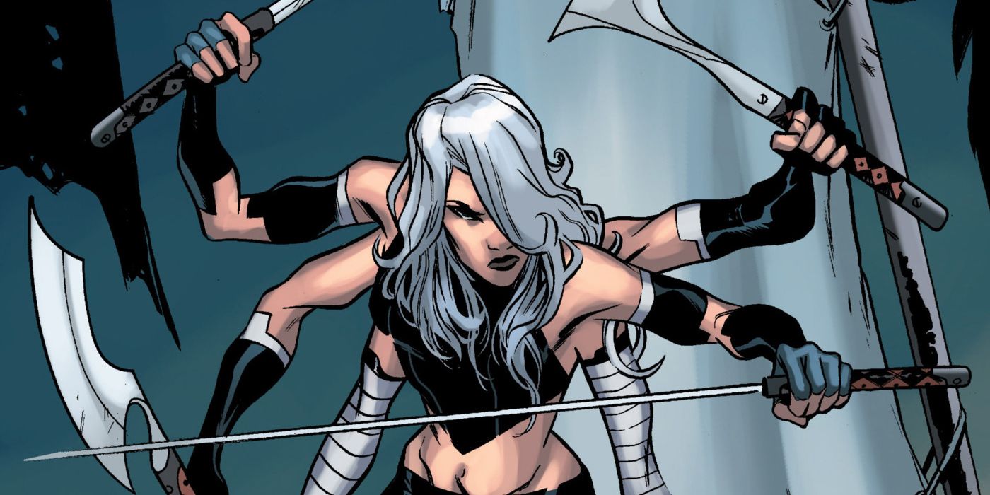 Spiral prepares to attack in X-Men comics.