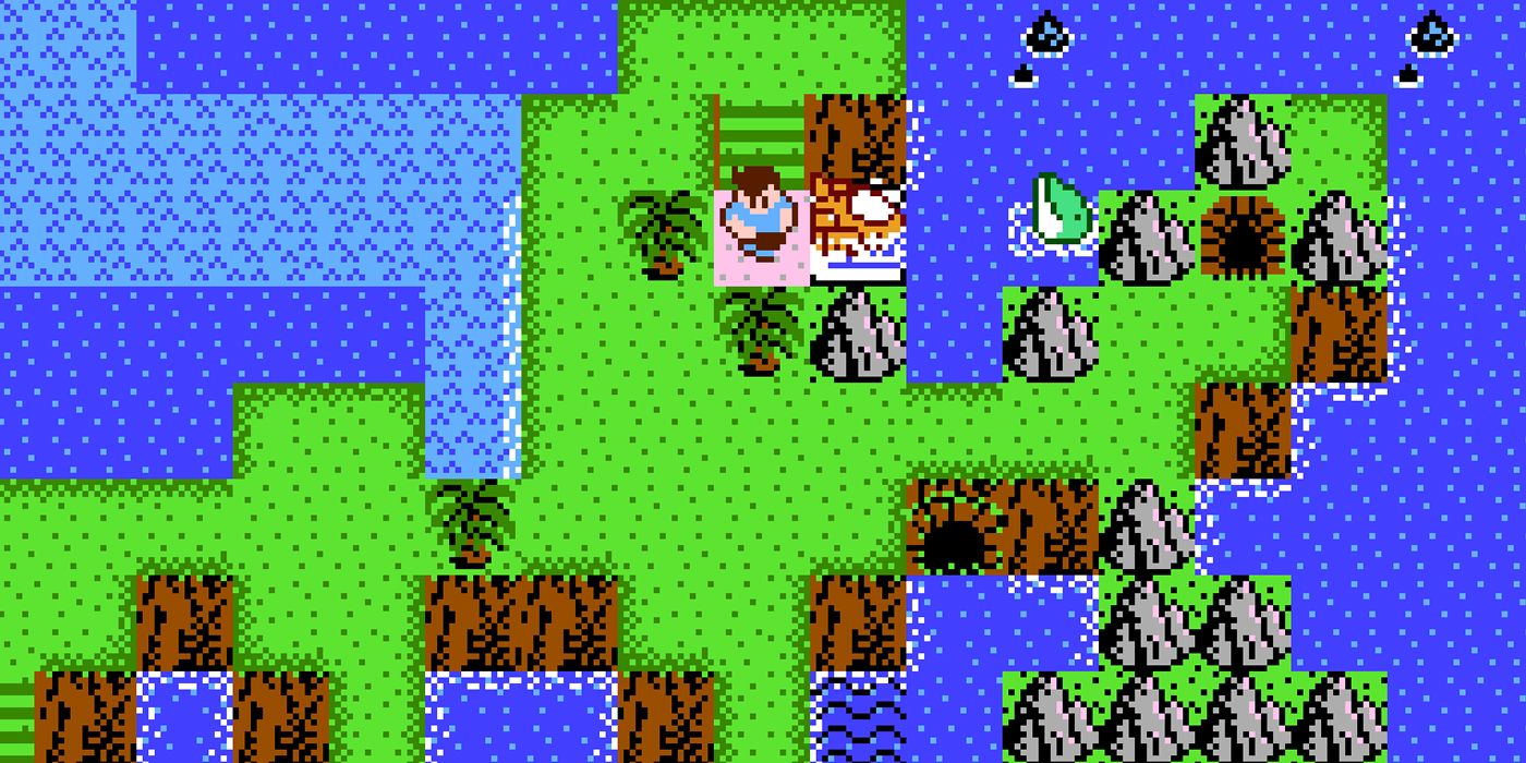 StarTropics has Mike coming out of a cave.