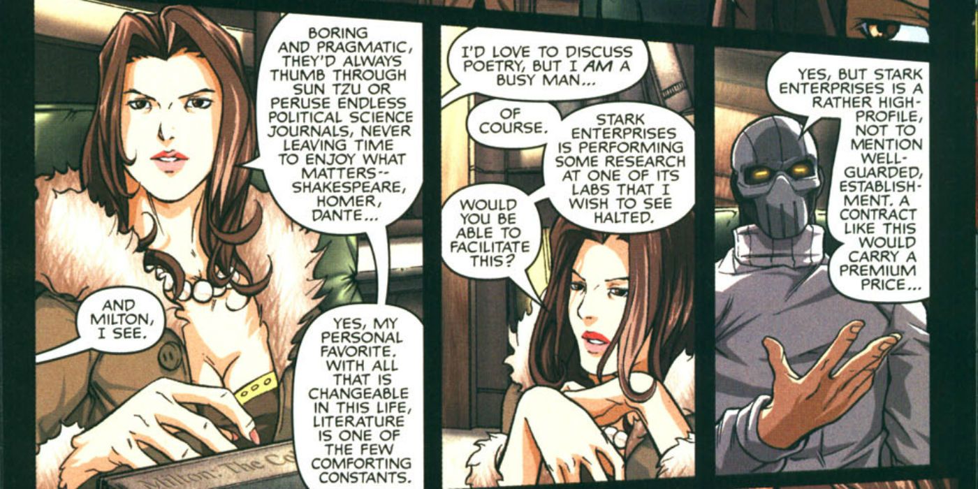 Sunset Bain complotta contro Iron Man nei fumetti Marvel.