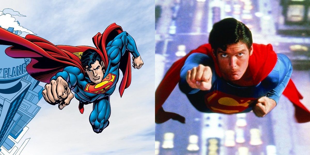 Superman flying comic comparison