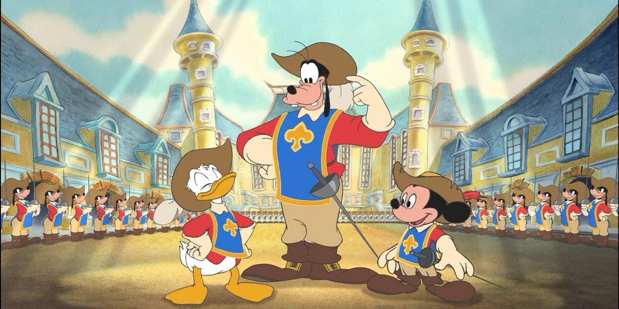 Mickey, Donald e Pateta assumem os papéis de Mosqueteiros em Os Três Mosqueteiros