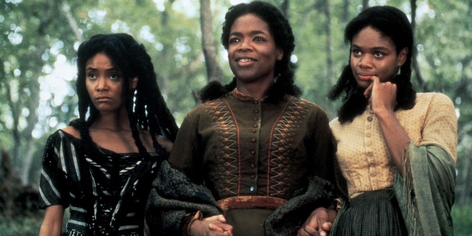 Thandie Newton, Oprah Winfrey and Kimberly Elise look on in Beloved