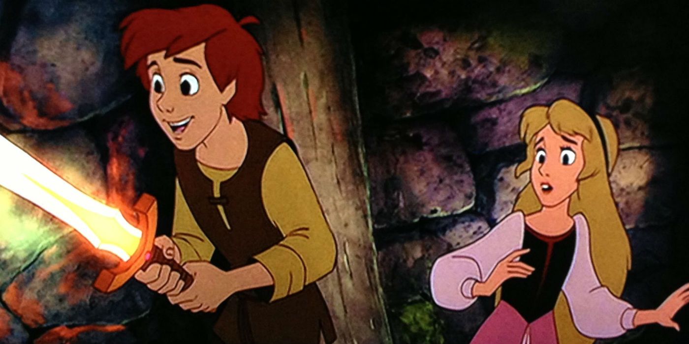 Taran and Princess Eilonwy in The Black Cauldron