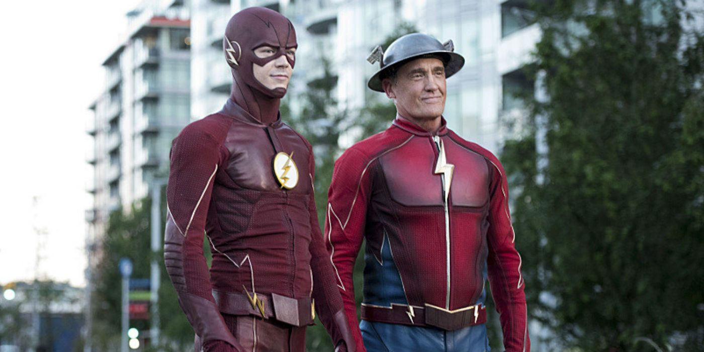Barry Allen and Jay Garrick stand together in Flash
