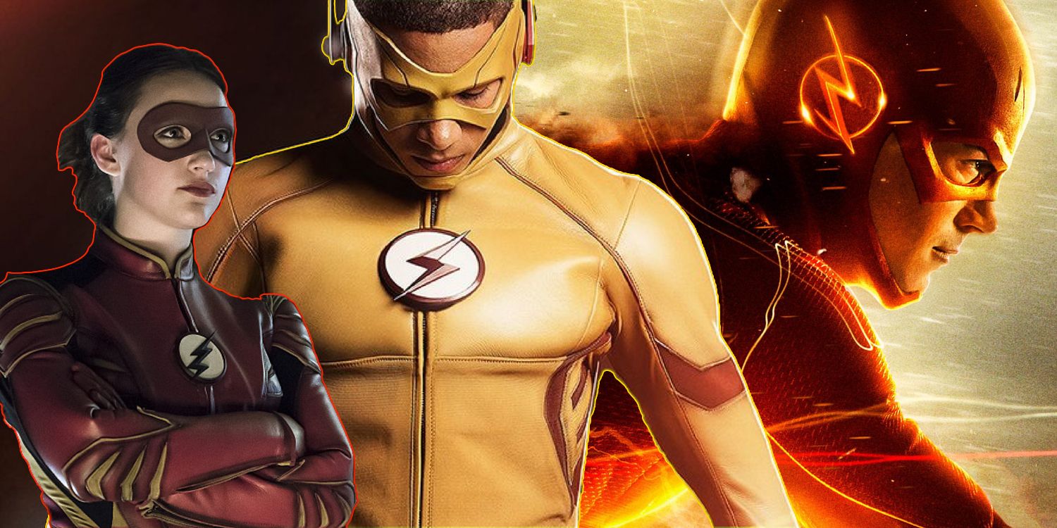 Violett Beane Keiynan Lonsdale and Grant Gustin in The Flash