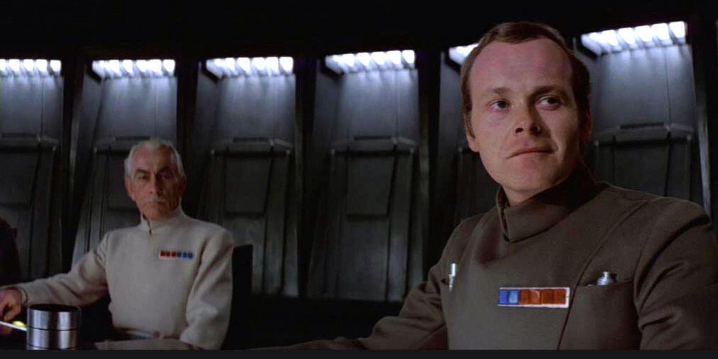 Colonel Wullf Yularen and Admiral Motti in the Death Star conference room in A New Hope.