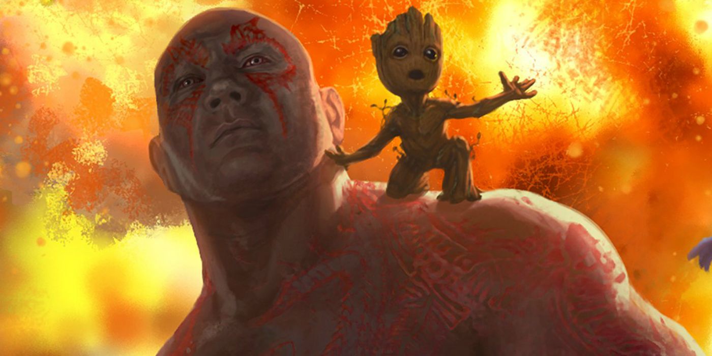 Guardians of the Galaxy 2 art - Drax and Baby Groot