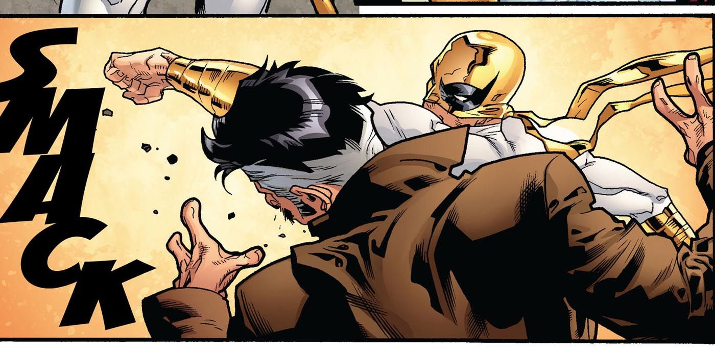Iron Fist punching Dr Strange in New Avengers