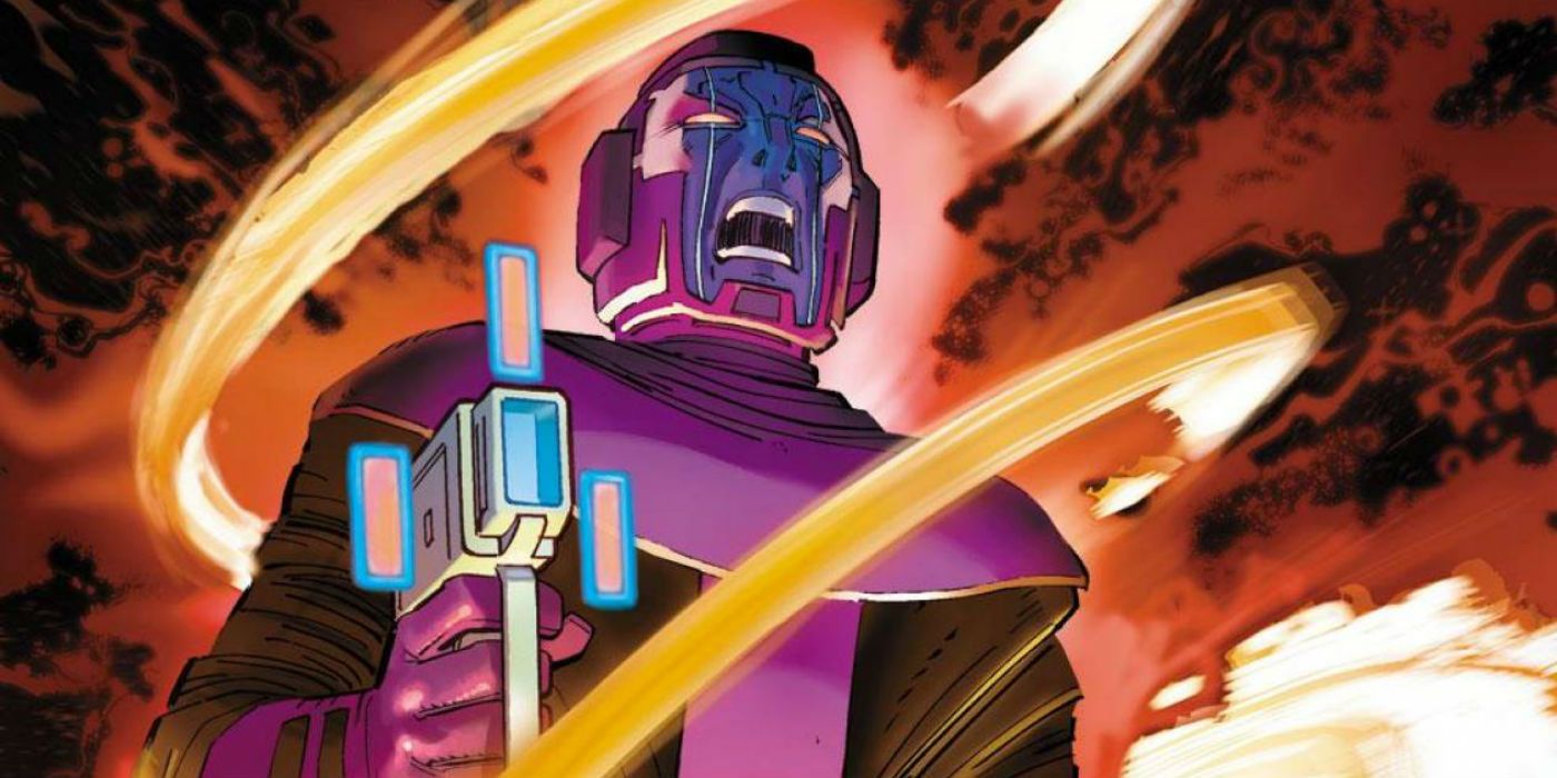 Kang the Conquerer emerging from time portal in Marvel Comics.