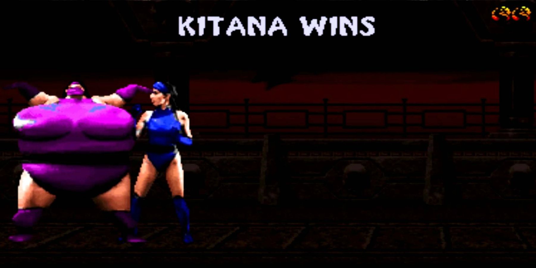 Kitana's Kiss of Death Fatality in Mortal Kombat