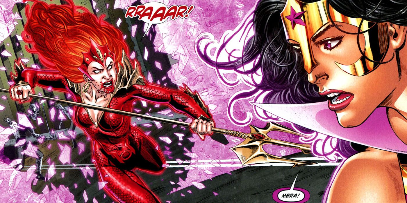 Mera as a Red Lantern vs Wonder Woman as Star Sapphire
