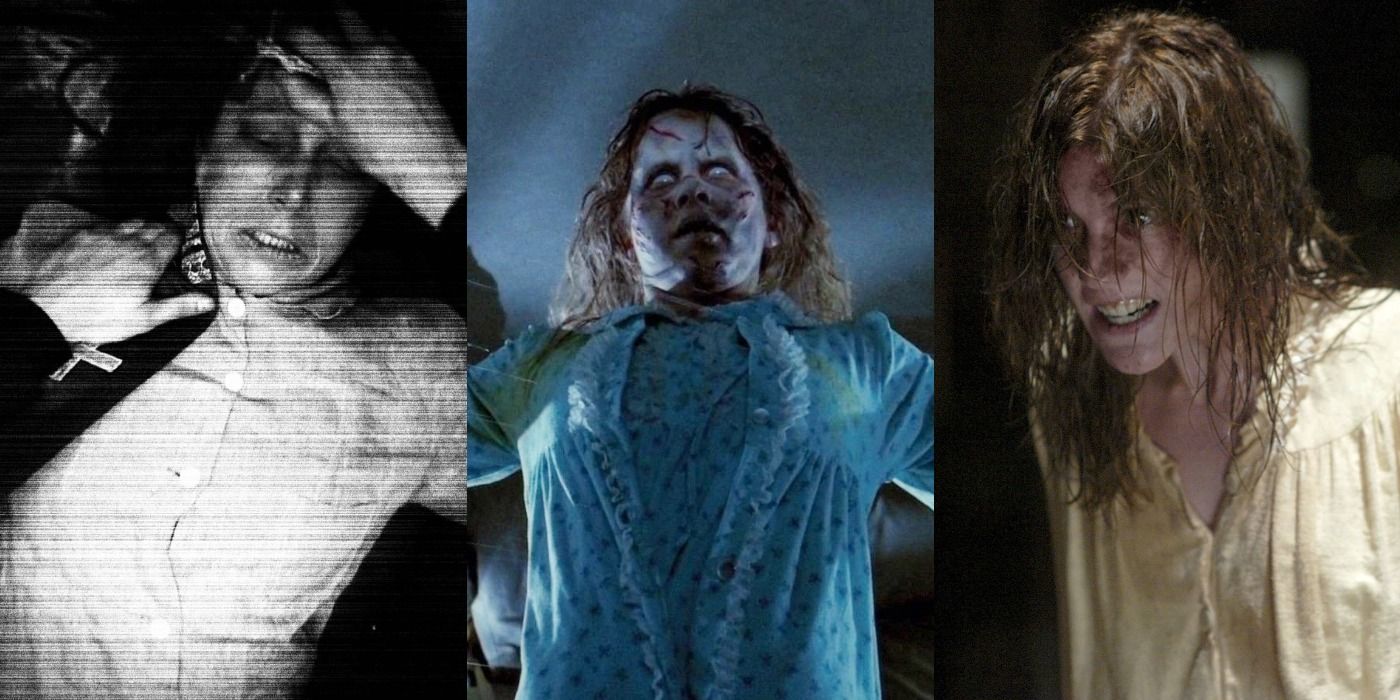 Stills from various exorcism horror movies.