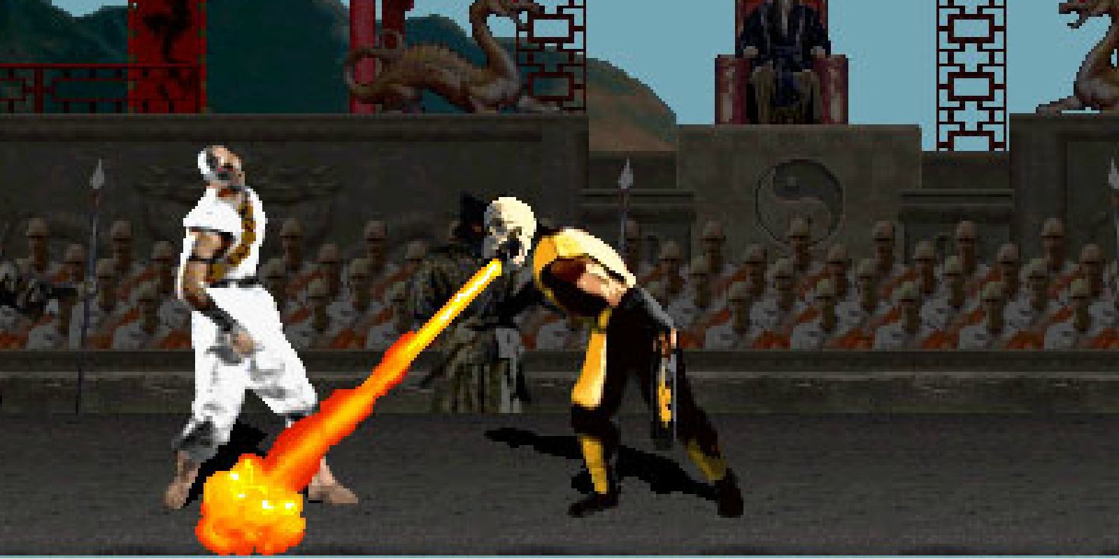 Scorpion's Toasty Fatality in Mortal Kombat