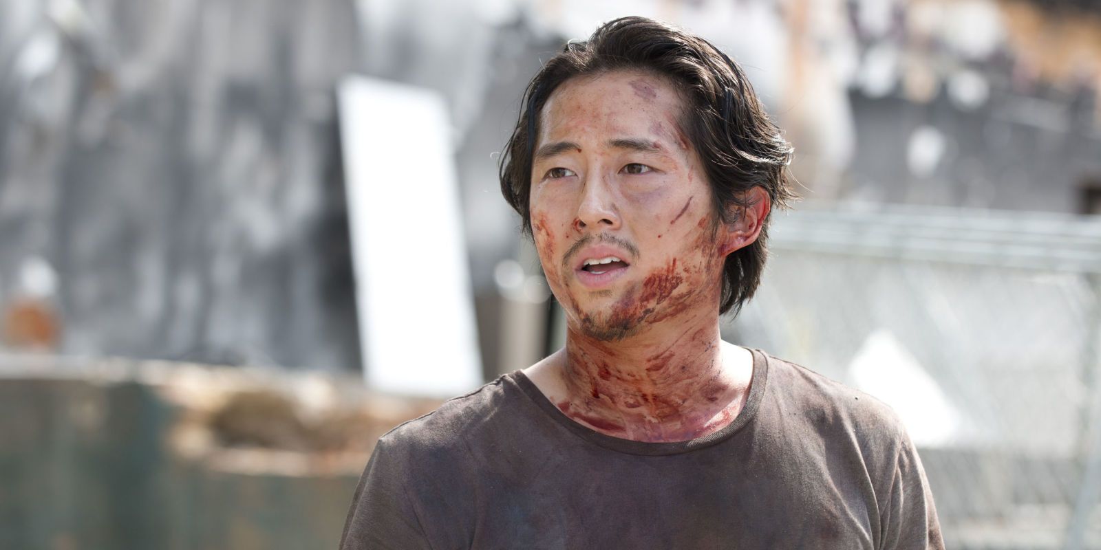 Glenn covered in blood on The Walking Dead