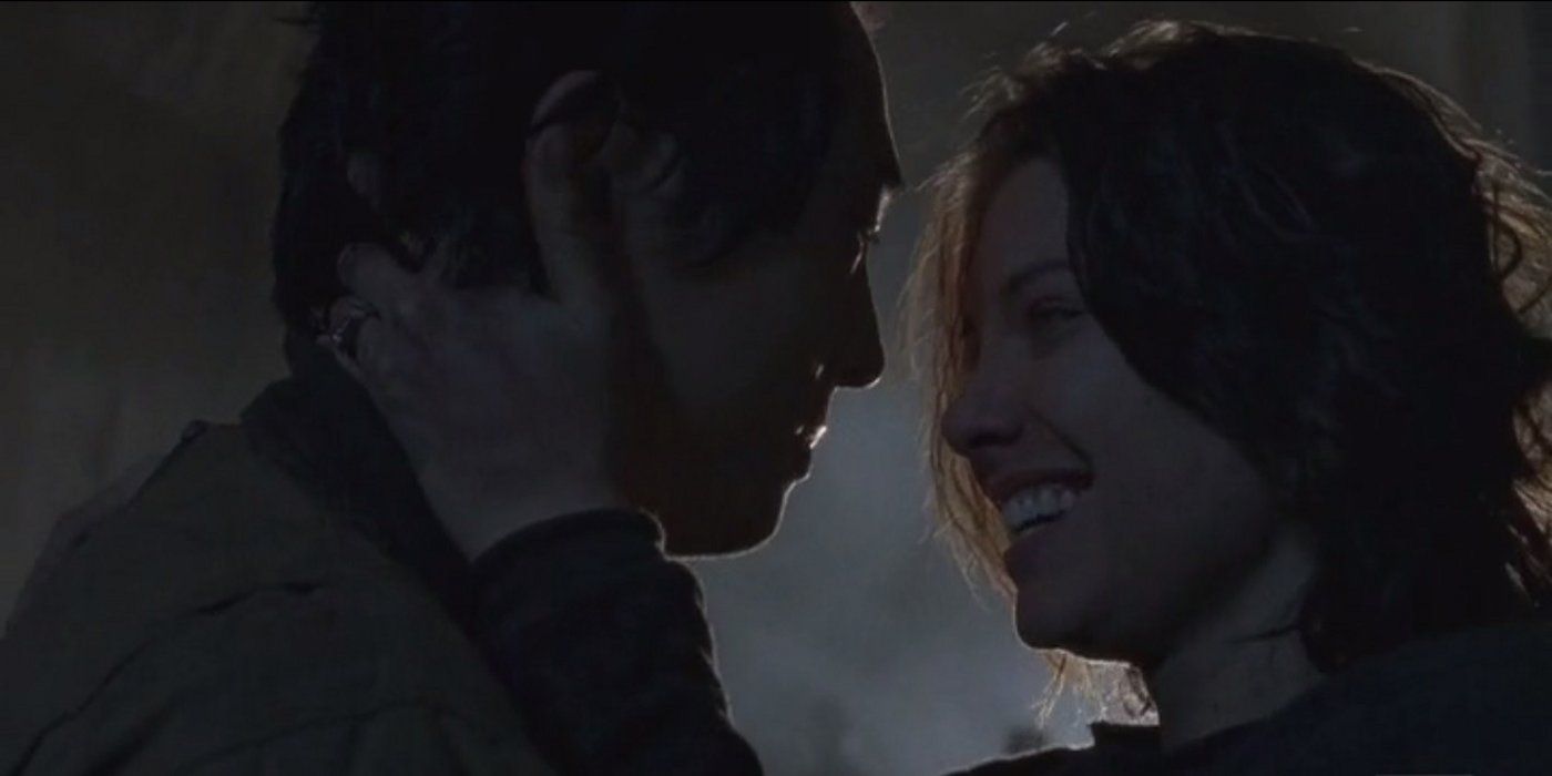 Glenn e Maggie si sorridono in The Walking Dead