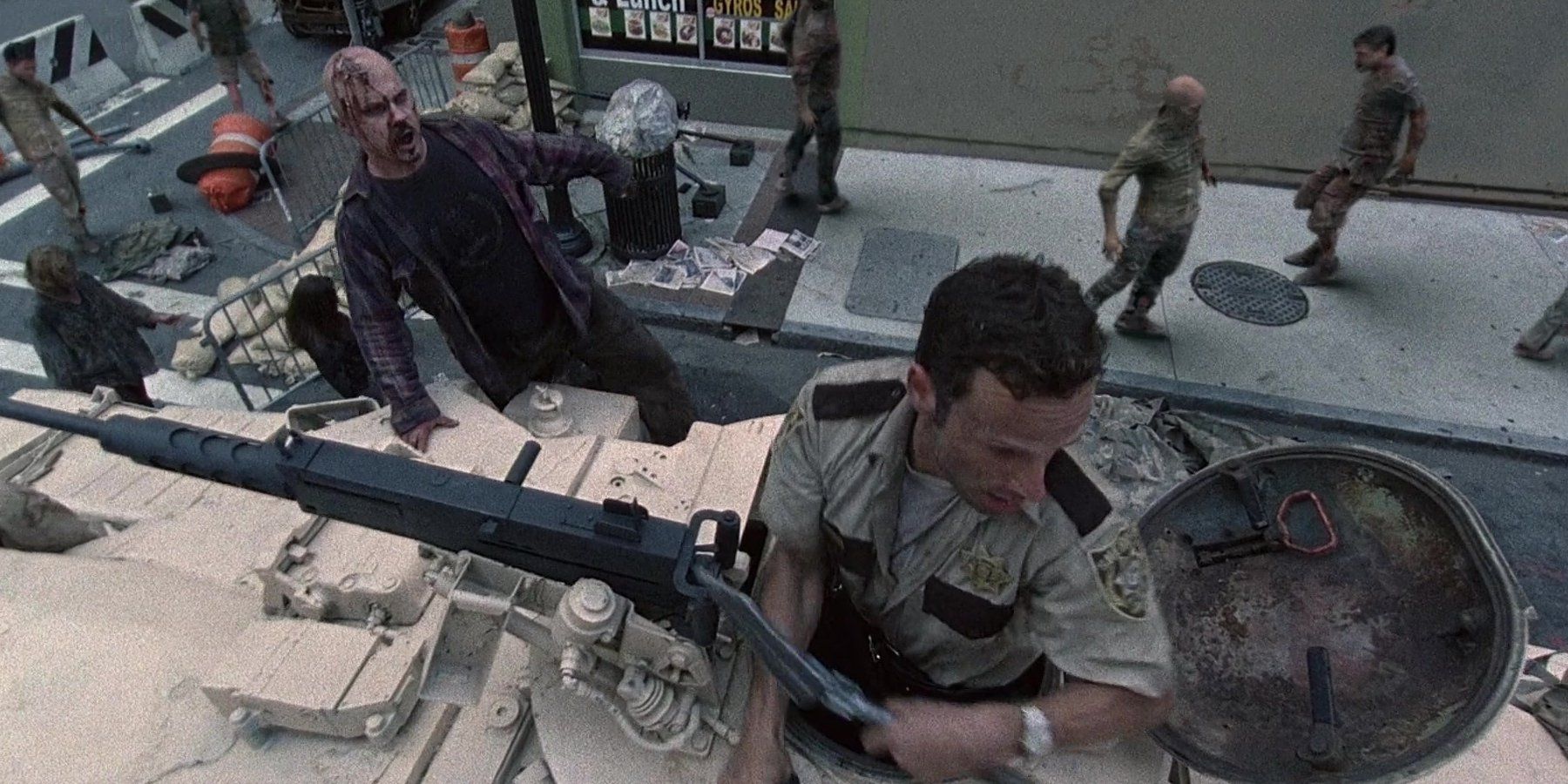 Andrew Lincoln nel ruolo di Rick Grimes in The Walking Dead