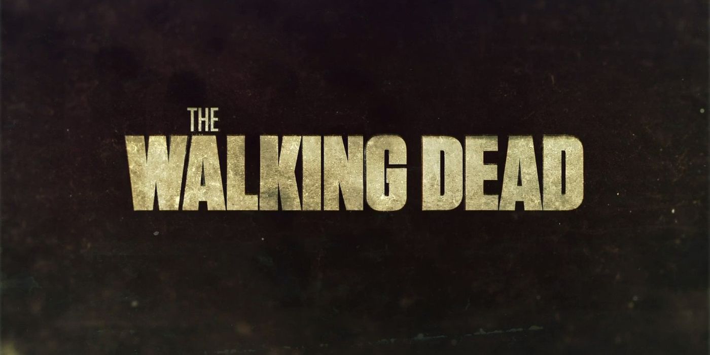 Walking Dead logo from the title sequence in decaying every season