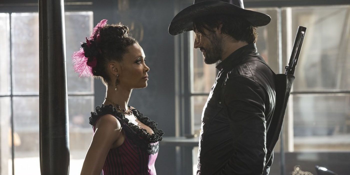 Thandi Newton and Rodrigo Santoro in Westworld